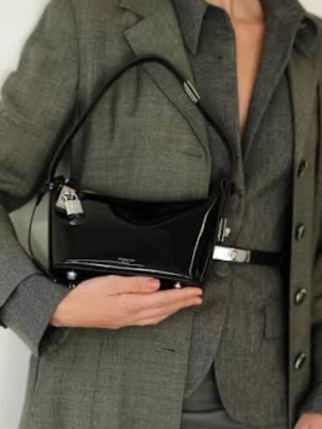 Patent Mini Shoulder Bag In Black By Verafied New York. Limited Selfridges